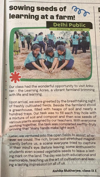 Sowing Seeds of Learning at a Farm - Ankuran