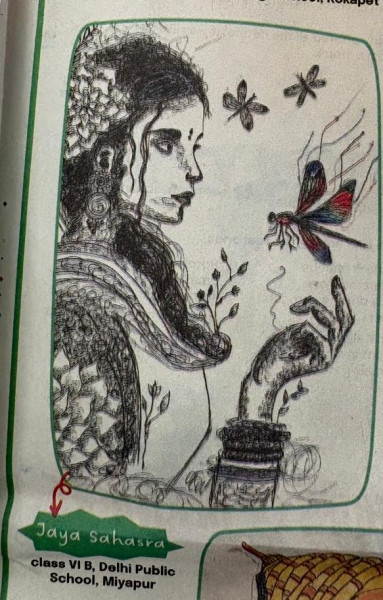 Drawing by Jaya Sahasra of Grade VI 