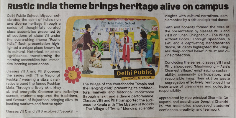 Grade 8 : Rustic India theme brings heritage alive on Campus