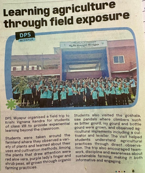 Grade 8 Field Trip to Krishi Vignana Kendra