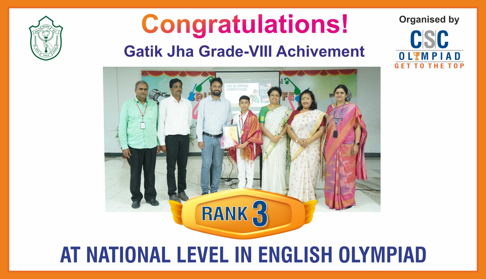Rank 3 in CSC Olympiad 