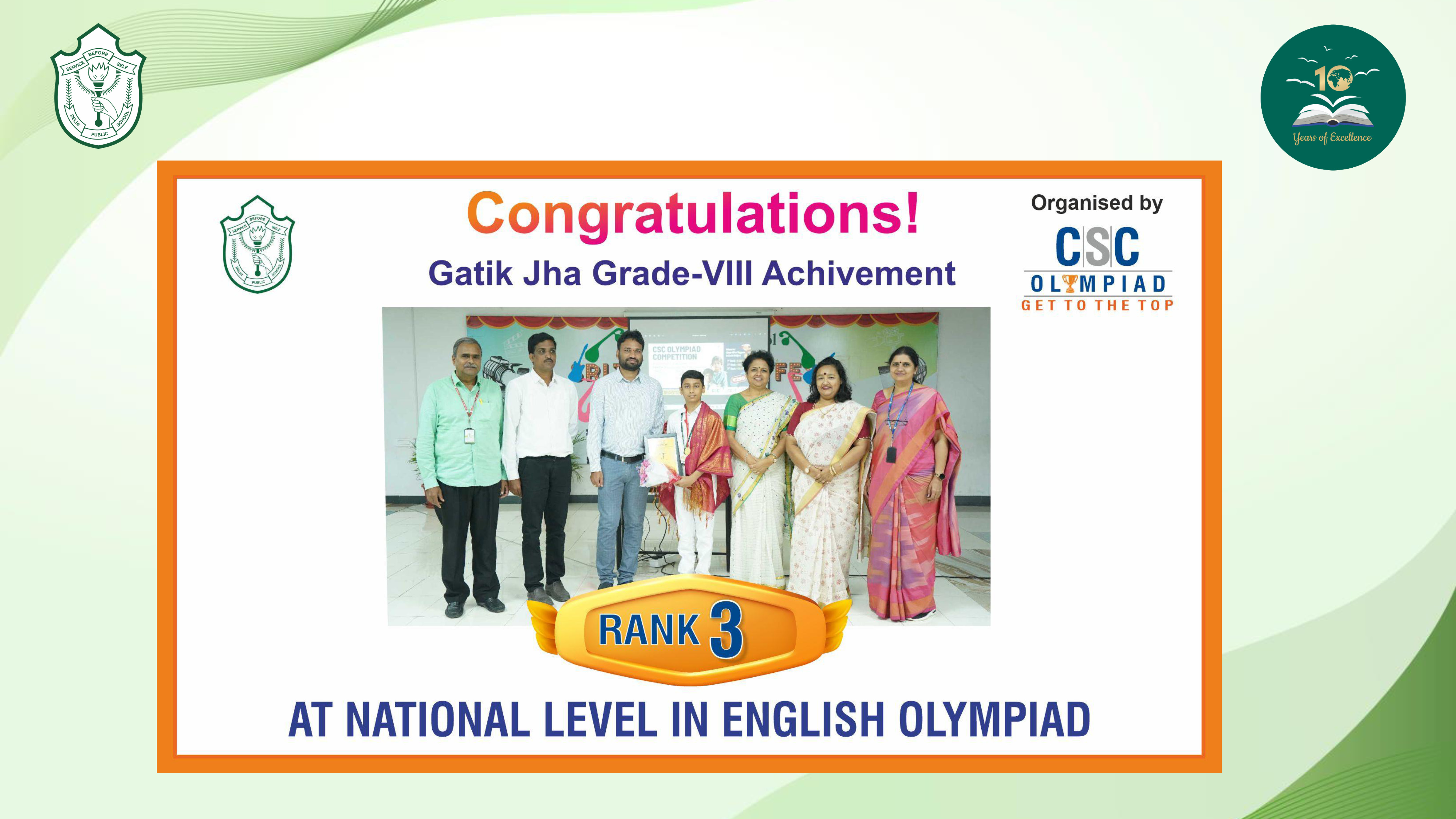 Rank 3 in CSC Olympiad 